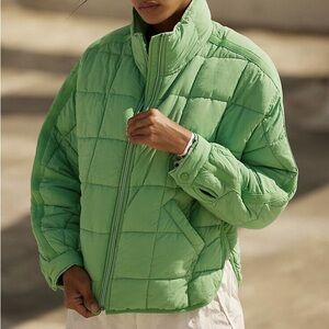 NWOT Free People Pippa Packable Puffer Jacket in Jade, Size Medium